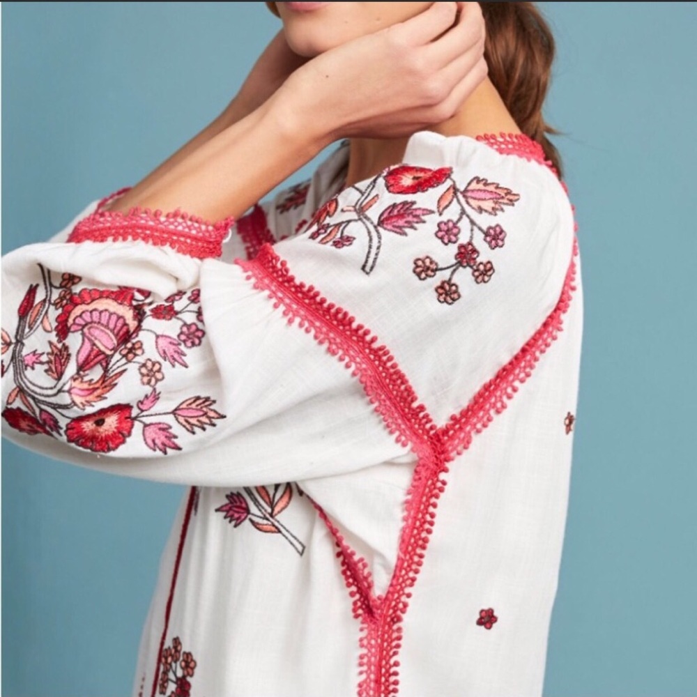 Anthropologie Embroidered Tunic Dress - Picture 2 of 8